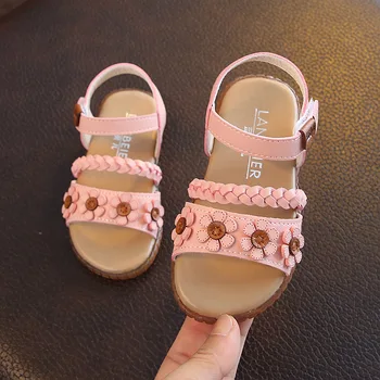 Mados mergaitė sandalai vaikus vasaros paplūdimio bateliai baby girl princesė sandalai vaikus butai 1 2 3 4 5 6 metų