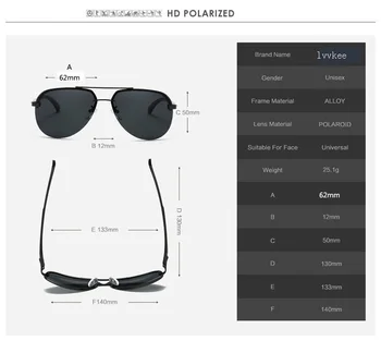 2020 LVVKEE klasikinis viršaus į markės dizaino vyrų Poliarizuoti Akiniai nuo saulės vairuotojo UV400 akiniai nuo saulės Prabangos prekių ženklai originalioje pakuotėje glasse