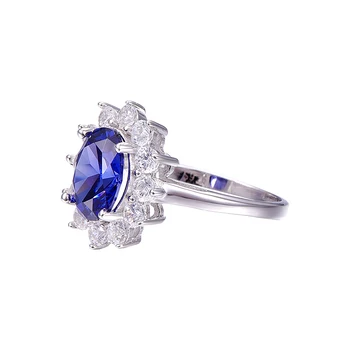 AAA+ 925 Sterlingas Sidabro Juvelyriniai dirbiniai Didmeninė Klasikinis Mėlynas Žiedas Akmens 4.4 ct Gamtos Tanzanite Žiedai Moterims Dydis 925 Fine Jewelry