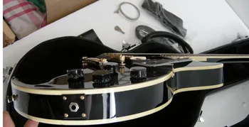 Nemokamas pristatymas Kinija Custom Gitara Aukštos Kokybės Muzikos Instrumentas, juoda elektrinė gitara 7yue9