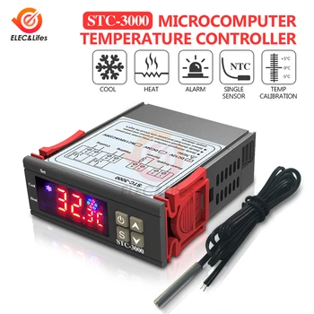 STC-3000 LCD Skaitmeninis Temperatūros Reguliatorius Termostatas Inkubatorius Šildytuvas Šaldytuvas Aušintuvo Temperatūros Jutiklis Jungiklis 220V 12V