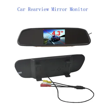 Naujas HD 4.3 colių TFT LCD Automobilio galinio vaizdo Veidrodis Stebėti Automobilio Atbulinę Monitoriaus Ekranas 16:9 Spalva