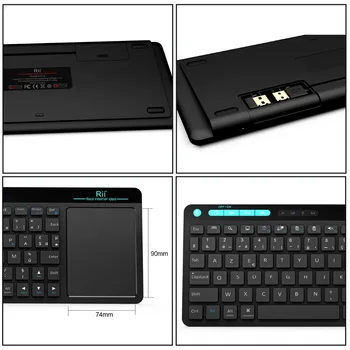 Originalus Rii K18 Mini prancūzijos Klaviatūra Su Didelio Dydžio Touchpad PC, 
