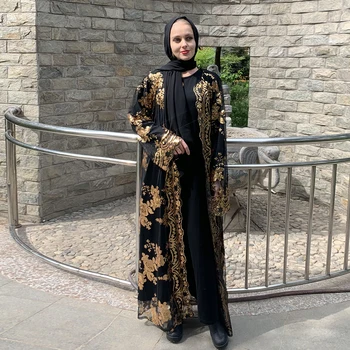 Ramadanas Eid Mubarakas Abaja Kimono Megztinis Turkijos Musulmonų Suknelė Islamas Drabužių Afrikos Abayas Moterų Dubajus Kaftan Skraiste Femme