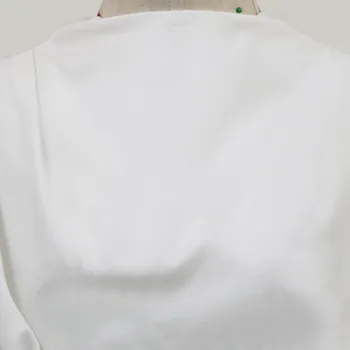 Cutubly Balta Ilgomis Rankovėmis Slim O-Kaklo Suknelė Seksualus Atsitiktinis Mini Suknelė Su Užtrauktuku Spalvos Kieta Plisuotos Suknelė