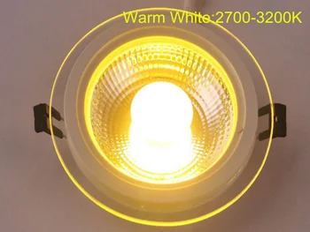 LED Downlight 3 Spalvų Kaita(3000K/4000 K/6000K) 5W 10W 15W 25W COB LED Panel Šviesos AC85-265V Įleidžiamas LED Šviestuvai, Stiklo