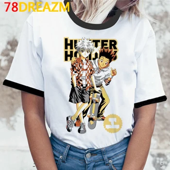 Kawaii Hunter X Hunter Marškinėliai Moterims Juokinga Killua Marškinėlius Animacinių filmų HISOKA MOROW Grafinis Tees Harajuku Unisex Anime T-shirt Moteris
