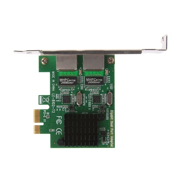 Dual-Port PCI-E X1 Gigabit Ethernet Tinklo plokštė 10/100/1000Mbps Norma Adapteris Sep-27A