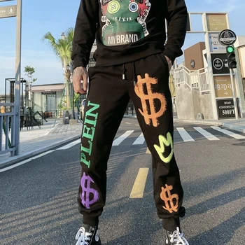 Aleksas Plein Sweatpants Grafiti Spausdinimo Streetwear Sporto Jogger Hip-Hop Pantalon Homme Vyrų Drabužiai Mens Mados Geriausia Parduoti