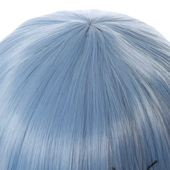 L-paštu perukas Rem Cosplay Perukai Re:ZERO Pradeda Gyvenimą Kitoje Pasaulio Cosplay Mėlyna Bobo Trumpas Perukas Karščiui Atsparių Sintetinių Plaukų