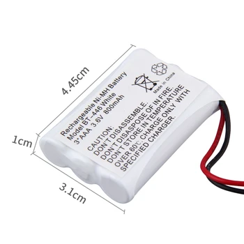Balta Rechargebable Ni-MH Belaidžius Telefono Baterijos Modelis BT-446 3*AAA 3,6 v 800mAh