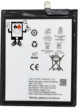 Baterija BQ Aquaris X Pro, Originalus LTS: 1lCP46376