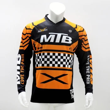 Trumpomis rankovėmis, motociklų MBX vėsioje ir sausoje top Marškinėliai MTB dėvėti motokroso Dviračių džersis sublimated lengvas drabužiai