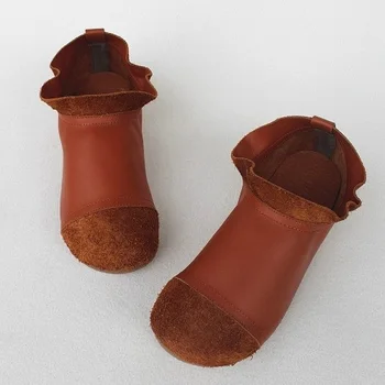 Careaymade-Rudenį oda ranka-padarė retro moterų batai,meno patogus butas minkšto dugno karvės odos originalus vieną batai