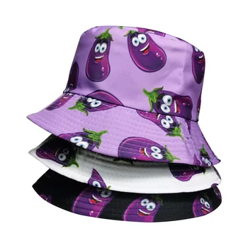 Naujas baklažano Spausdinti du kartus Dėvėti Kibiro Kepurę Vyrų Žvejys Skrybėlę Butas Hip-Hop Panamos Skrybėlė Moterų Vasaros Saulės Skrybėlę