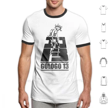 Golgo 13 Marškinėliai 6Xl Medvilnės Didelis Dydis Golgo 13 Anime, Manga animacinių filmų Kaukolė Punk Japonijos Animacijos Juoda Skeletas Tv Tipografijos
