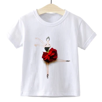 Žiedlapis Smuikas mergina Juokingas Vaikų marškinėliai Atsitiktinis, Madinga Pop Kawaii Vaikiški marškinėliai Laisvi 