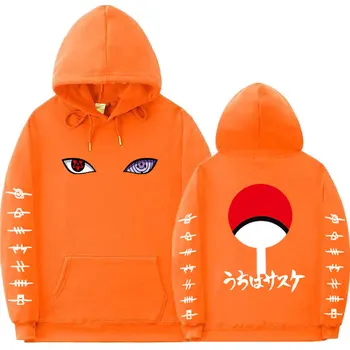 Japonijos Streetwear Anime Naruto Hoodies Kailis Žiemą Vilnos Uchiha Hatake Uzumaki Klanas Ženklelis Hoodie Palaidinukė Unisex Drabužiai