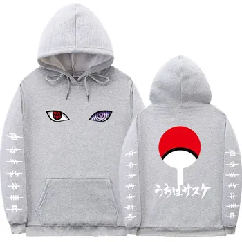 Japonijos Streetwear Anime Naruto Hoodies Kailis Žiemą Vilnos Uchiha Hatake Uzumaki Klanas Ženklelis Hoodie Palaidinukė Unisex Drabužiai