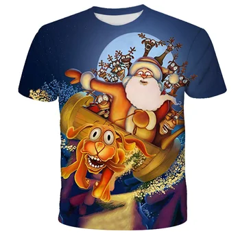 Naujas Mados Kalėdų Stiliaus marškinėliai 3D Spausdinimo Funny Cat Trumpas Rankovės Skaitmeninis marškinėliai Kūdikių Berniukų Vasaros Drabužių Streetwear Tees