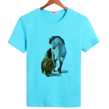 BGtomato arklys ir šuo juokinga t-shirt mens originalus prekių atsitiktinis viršūnes mens pigiai parduoti prekės ženklą, marškinėlius trumpomis rankovėmis vasaros viršūnes