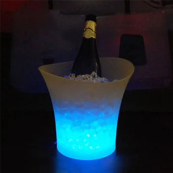 5L Vandeniui LED Ledo Kibirą su Spalva, Šviesa, Mirksintis Kietas Barai, naktiniai klubai LED Naktį Šalies Šampanas Alus Kibirą Nemokamas Pristatymas