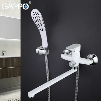 GAPPO Vonios Maišytuvas vonios, lietaus dušo sistema prie Sienos tvirtinamas Baltos Bakstelėkite vonios maišytuvas vonios kambarys krioklys vonios maišytuvas maišytuvai