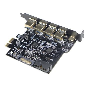 5 Uostuose, PCI-E, USB 3.0 1-Port C Tipo ir 4-Port Tipo PCIe Plėtros Kortelę su 15 pin SATA Maitinimo + 19 pin USB 3.0 Jungtis