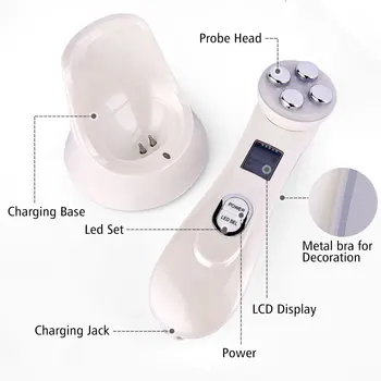Electroporation LED Fotonų Veido RF Radijo Dažnių Odos Atjauninimo EMS Mezoterapija už Sugriežtinti Face Lift Grožio Gydymo