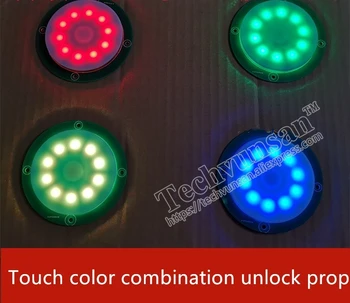 NAUJAS Paslaptis kambario evakuavimo rekvizitai Touch magic žibintai Touch spalva keičiasi lempos Touch spalvų seka derinys Atidaryti 12V užraktas