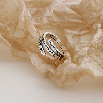 Derliaus 925 Sterlingas Sidabro raidžių Žiedai Moterims Vestuvių Mados fine Jewelry Reguliuojamas Antikvariniai Žiedai Anillos mielas dovana