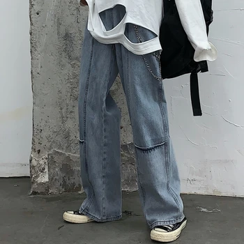 SHENGPALAE 2021 m. Pavasarį Kelnės Kaubojus Moterų Prarasti Streetwear Derliaus Taktinis Lengvas Multi-kišenės, Tiesios Džinsai ZA2813