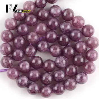 Natūralių Mineralų Perlas Violetinė Lepidolite Akmens Turas Prarasti Karoliukai 4-12mm Tarpiklis Karoliukai Papuošalai Priėmimo 