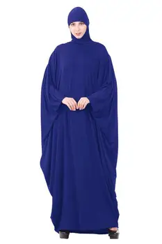 Jilbab Abaja Musulmonišką Hidžabą Malda Suknelė Islamo Farasha Maxi Kaftan Moterų Apdaras Prarasti Vientisos Spalvos Šikšnosparnių Rankovėmis Suknelė Pamaldos
