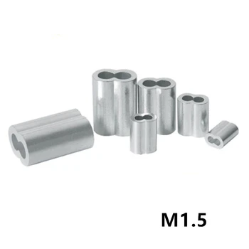 1000pcs 1,5 mm M1.5 Rankovėmis, Ovalo formos Aliuminio Dvigubi skylė 8 Formos Movos Už Crimpling Lynas Kabelio laikiklis