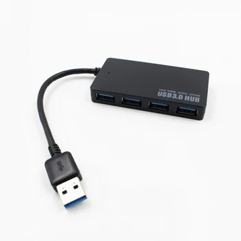 Mažmeninės prekybos USB 3.0 Hub 4 Port Didelės Spartos Plonas, Kompaktiškas Plėtra Splitter