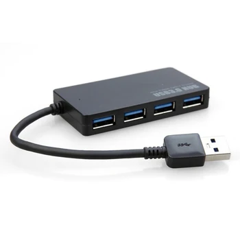 Mažmeninės prekybos USB 3.0 Hub 4 Port Didelės Spartos Plonas, Kompaktiškas Plėtra Splitter
