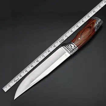 XUAN FENG vėliau kaip medžioklės EDC stacionarių peilis, 7Cr17Mov ašmenys medinė rankena stovyklavimo peilis, lauko išgyvenimo peilis įrankis.