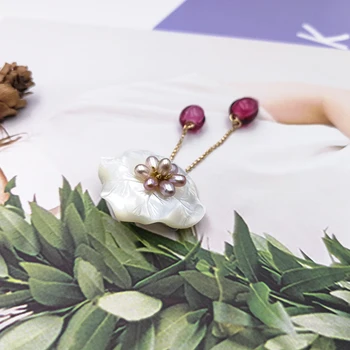 Vanssey Derliaus Etninės Gėlių Lotus Rankų darbo Natūralios Motina Perlų, Stiklo Sagė Pin Vestuvių Aksesuarai Moterims 2018 Naujas