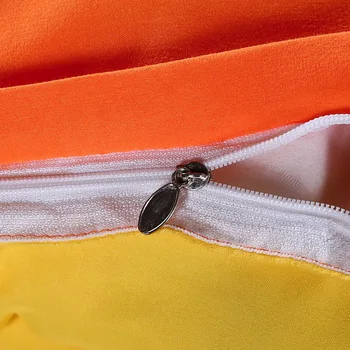 Dviejų spalvų Oranžinė ir geltona paklode patalynės komplektai antklode padengti Užvalkalas Karalius ir karalienė dvigubai visiškai twin vienas dydis 3/4pcs