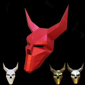 3D Kampe Kaukolė Velnias Velnias Popieriaus Kaukė Kaukė 