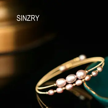 SINZRY hotsale rankų darbo, kūrybos natūralių gėlavandenių perlų žavesio bangles elegantiškas papuošalai aksesuaras moteris