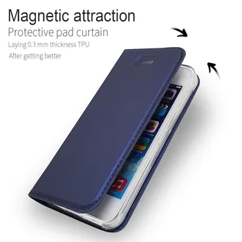 Magnetinio Flip Case for iPhone 6 6s 7 8 Plus X XR XS Max 11 12 Pro Oda Atveju Kortelė Kišenėje Piniginės Knyga Apsaugos Flip Cover