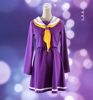 Anime NE ŽAIDIMAS, NE GYVYBĖS Shiro Cosplay Kostiumas helovinas moterų drabužiai carival Šalis Suknelė Perukai Sailor Kostiumas Japonijos mokyklinę uniformą