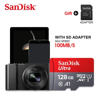 Originalios SanDisk Atminties Kortelė Micro SD Kortelę 16GB 32GB Class 10 MicroSDHC 64GB 128GB 256 GB SDXC UHS-I TF Kortelę Perskaityti Greitis 100Mb/s