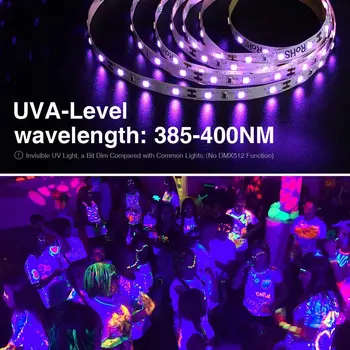 10M 33ft LED Šviesos Juostelės Juodas UV Šviesos Ruože Rinkinys 600Units UV Lempa Karoliukai Ultravioletinių Lankstus Lempos LED Juostelės Švyti Šalis