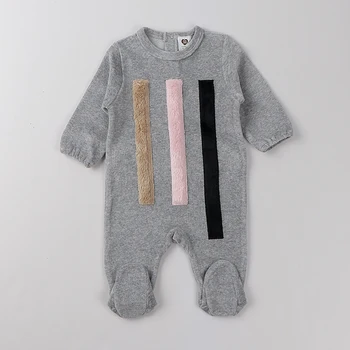 Kūdikių romper pižamos veliūras, vaikams, drabužiai ilgomis rankovėmis vaikų drabužių žakardo baby kombinezonas berniukui, mergina drabužius footies romper