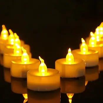 12 Vienetų Šilta Balta/Geltona Šviesa, Laikmatis, LED Žvakės,Flameless baterijomis, Tealight Žvakės Laikmatis,6 valandos