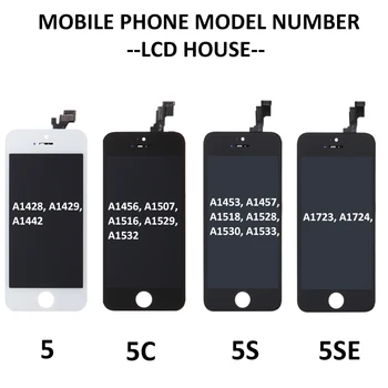 Pilnas Komplektas Asamblėjos LCD Ekranas iPhone 5 5S 5C SE LCD Ekranas Touch 