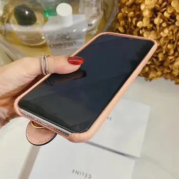 Mados Moterų Prabangus Odinis Telefono dėklas skirtas iPhone 11 Pro Max X 7 8 Plius XR Padengti Maišelį Su Kaklo Dirželiu Aukso Aparatūros prekių ženklas